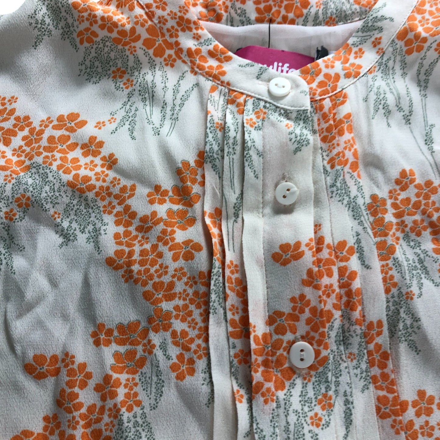 Branded Orange Floral Print Mini Dress - Size 16