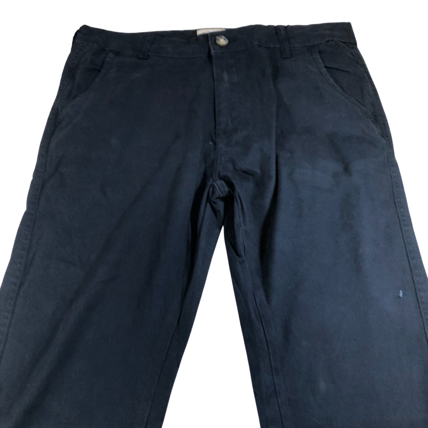 Onfire Chinos W32 L32 Men Solid Navy Blue Cotton Stretch Trousers