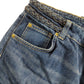 Women's High Rise Denim Jeans Casual Blue Wide Leg UK14