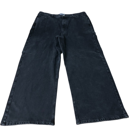 Women's Wide Leg Black Jeans UK26