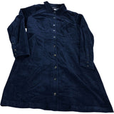 Corduroy Shirt Dress UK14R Women's Long Sleeve Dark Navy
