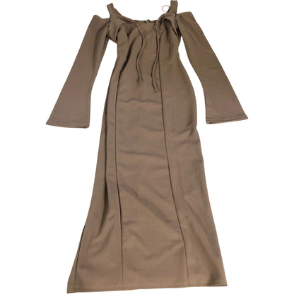 River Island Off The Shoulder Long Sleeve Dress Women's Dark Beige