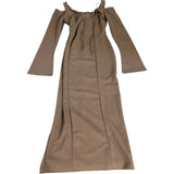 River Island Off The Shoulder Long Sleeve Dress Women's Dark Beige