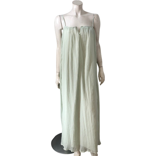 River Island Studio Maxi Dress UK16 Women's Pleated Light Green Sleeveless