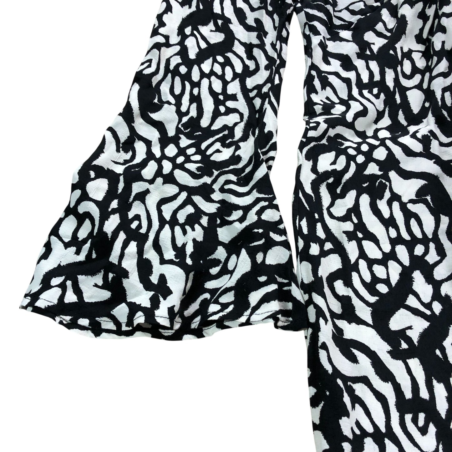 Abstract Print Dress UK12 Women's Long Sleeve