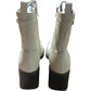 River Island Block heel stretch sock boots in cream UK 3