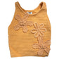 River Island Girls Sleeveless Top 3-4 Years Orange Floral Crocheted Vest