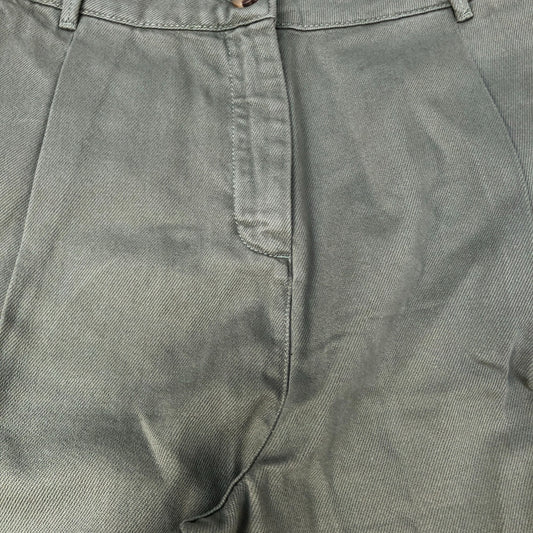 Baukjen Trousers UK14 Women's Green Organic Cotton High Waist Casual Fit