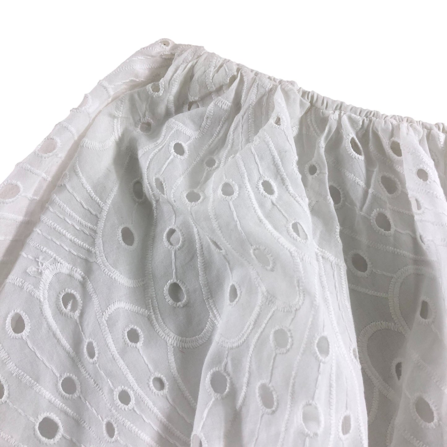 River Island White Cotton Skirt UK18 Women's Embroidered Eyelet