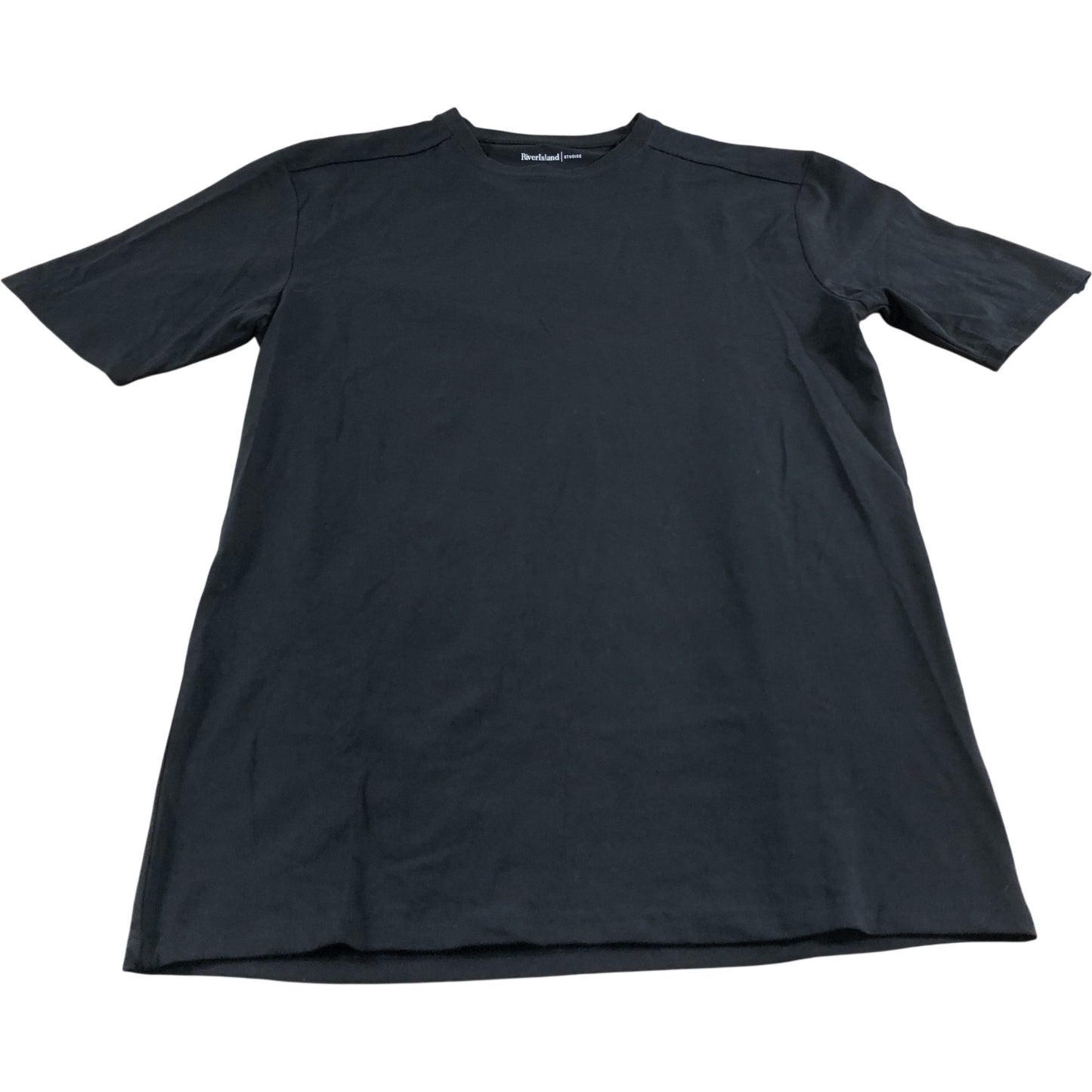 River Island Black Muscle Fit T-Shirt - Size Medium