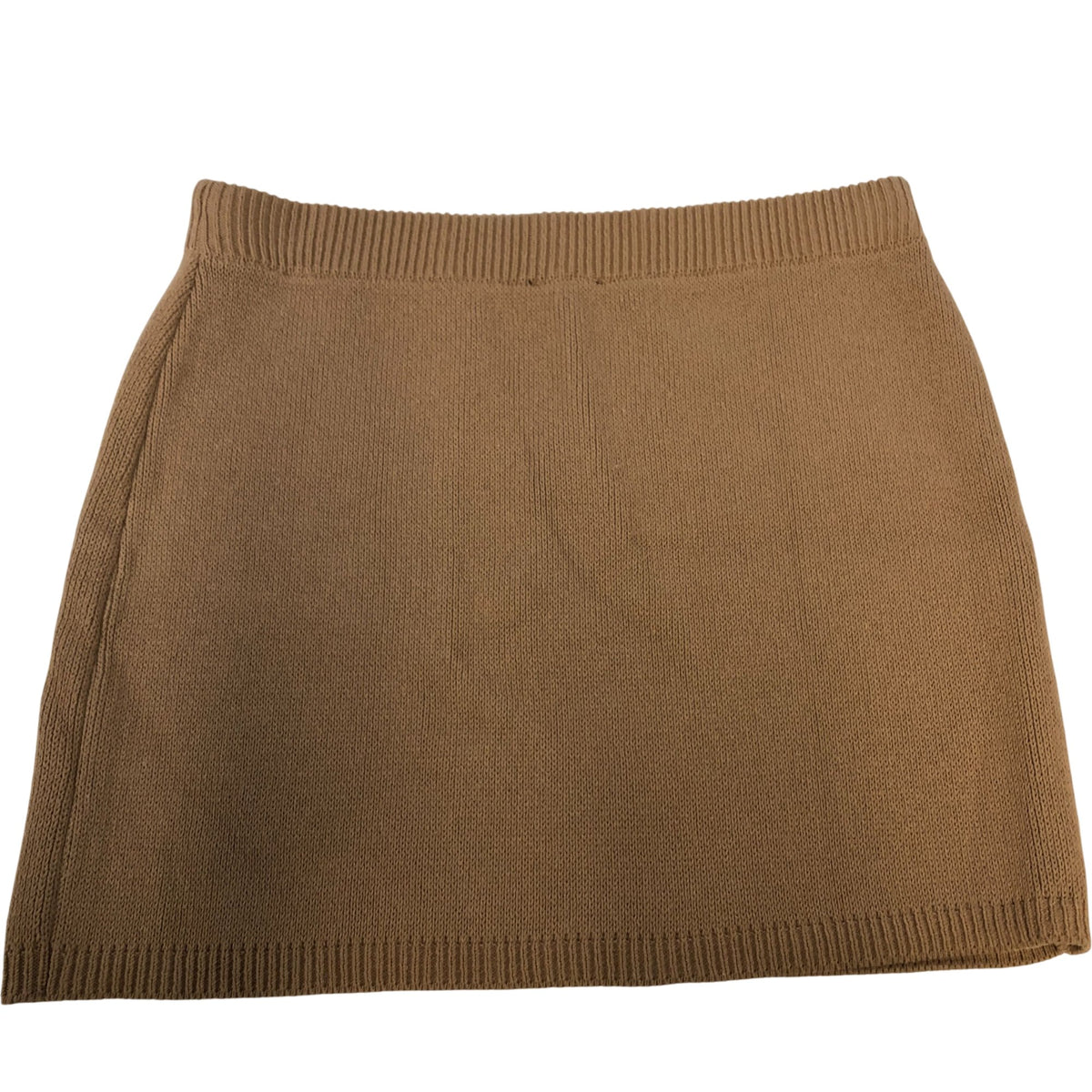 River Island Women's Camel Knitted Skirt Size L Stylish Warm Casual Wear
