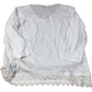 Weird Fish Dusty White V Neck Top Women's Organic Cotton Lace Trim Size 14