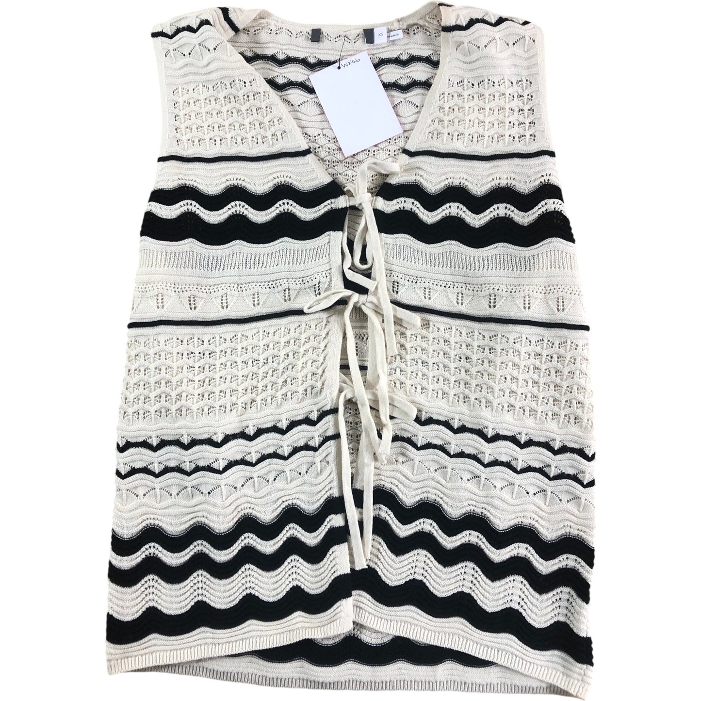 Branded Knitted Vest 100% Cotton Women's Knitted Sleeveless Top UK 6