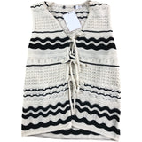 Branded Knitted Vest 100% Cotton Women's Knitted Sleeveless Top UK 6