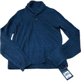 Weird Fish Men's Navy Sweater Size M Ribbed Knit Design With Buttons