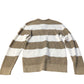 River Island Striped Cardigan Size Medium Men’s Cotton Blend Button Up Khaki