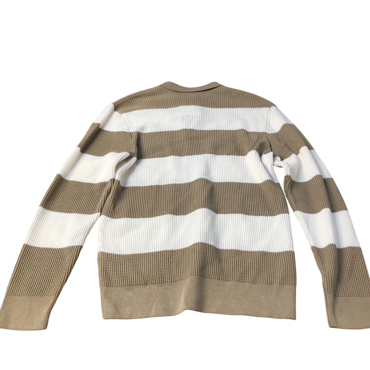 River Island Striped Cardigan Size Medium Men’s Cotton Blend Button Up Khaki
