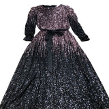 Long Sequin Dress UK20 Women's Black Pink Party Evening Wear