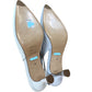 Julia Slingback Fine Suede Pointed Toe Strappy Heels Light Blue Size 6