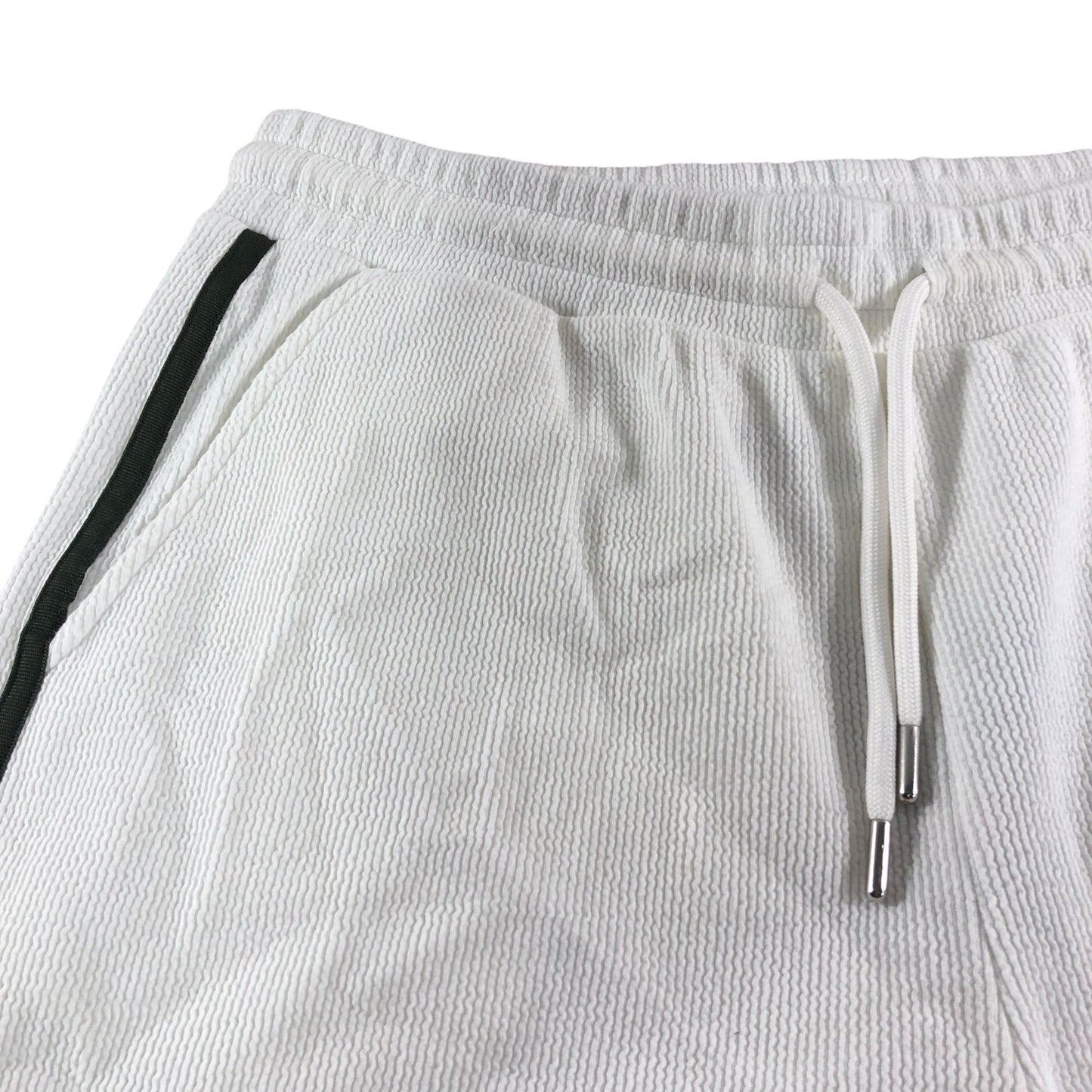 River Island Men's White Stretch Stripe Shorts UK S Pocket