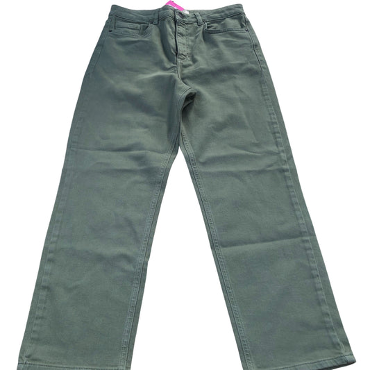 Chinos Trousers UK 10 Olive Green Stretch Cotton Blend