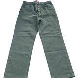 Chinos Trousers UK 10 Olive Green Stretch Cotton Blend