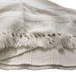 Luxurious Merino Wool Blanket Cream Soft Fringe Decorative Throw W140cm x L200cm