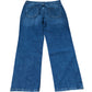 Baukjen Blue Straight Jeans UK Size 16 Organic Cotton Strip Style