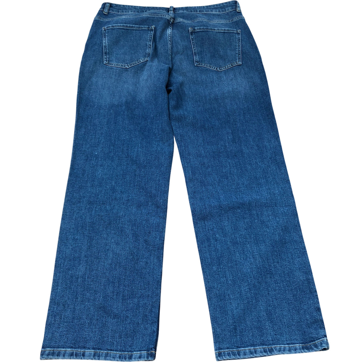 Baukjen Blue Straight Jeans UK Size 16 Organic Cotton Strip Style