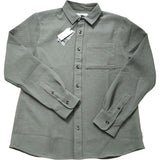 River Island Waffle Shirt L Men's Pale Khaki Casual Top Long Sleeve Button Up