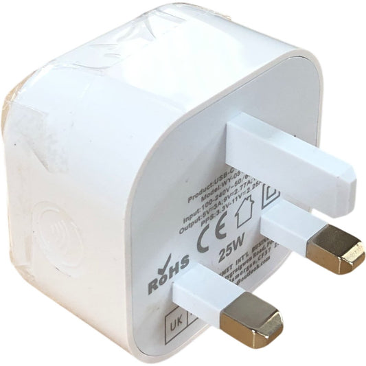 Dual Phone Fast Charger PD Plug and Lead 2M USB Type C White New For Samsung