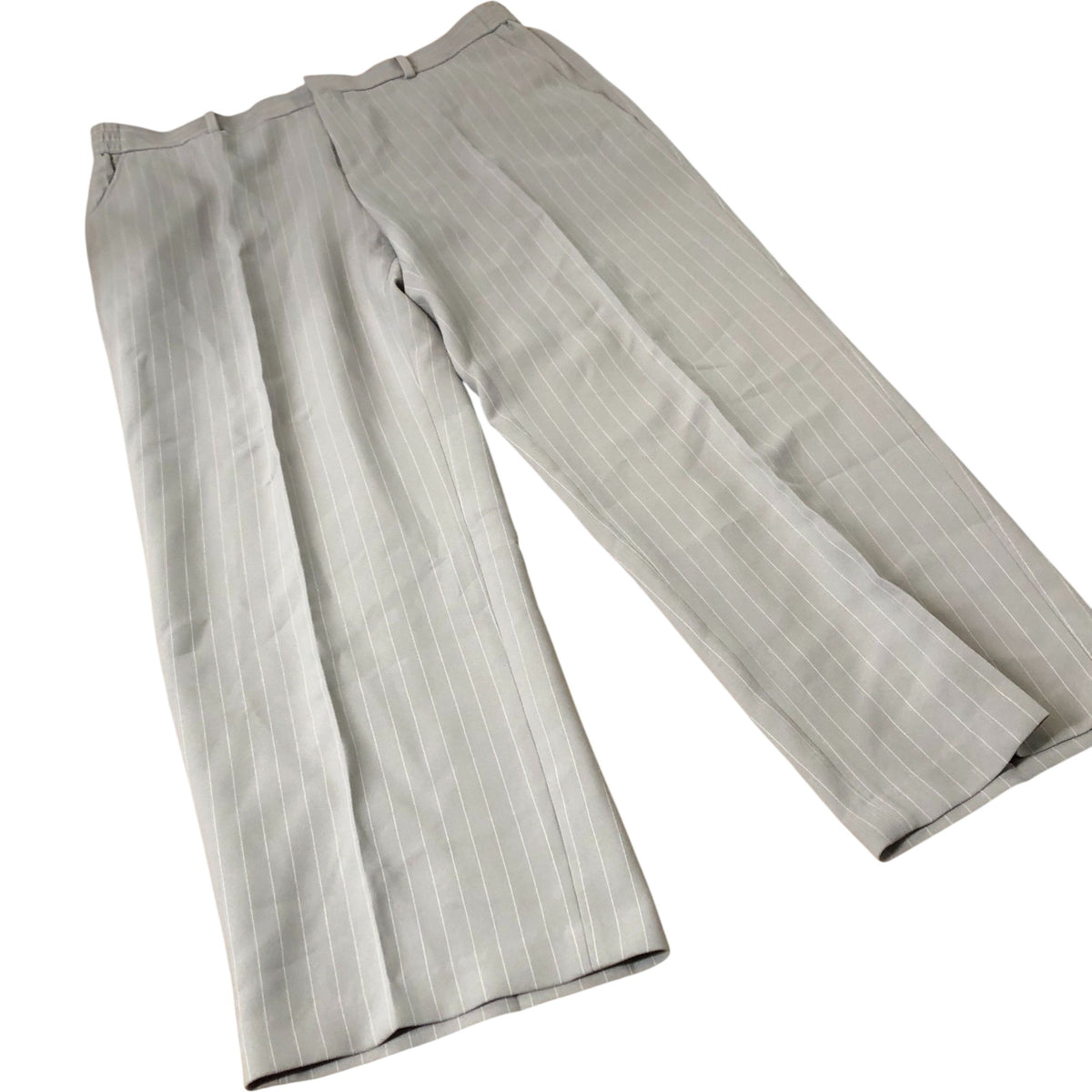 River Island Men's Relaxed Fit Light Grey Pinstripe Trousers W40 L32