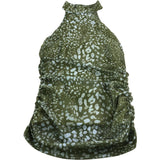 River Island Green Spot Mesh Ruched Top - Size 8