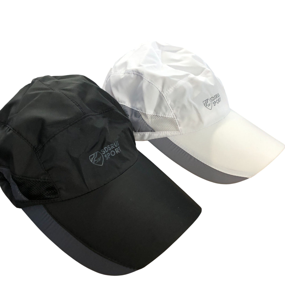 SDSRUI Sport Black White Baseball Caps Running Hats Adjustable Size- 2 Pack