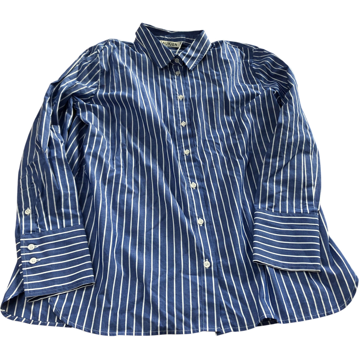 Baukjen Organic Cotton Shirt UK Size 8 Women's Blue Striped