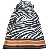 Branded Women's Zebra Print Midi Dress UK12 Sleeveless Polyester Chic Style