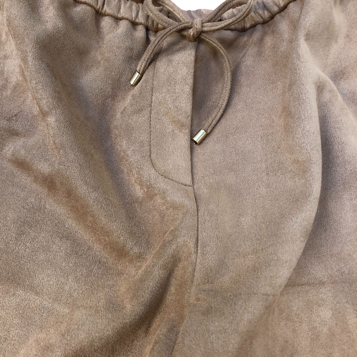 Women's Trousers Comfort Fit Soft Faux Suede Brown Casual