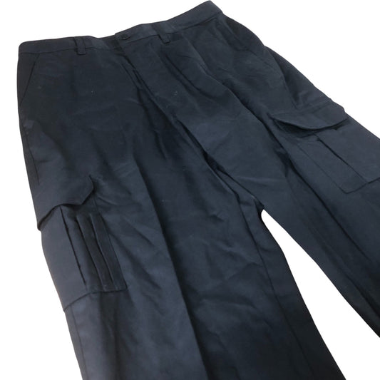 Men's Black Work Wear Cargo Utility Trousers with Pockets Size 32R
