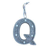 Light Up Silver Glitter Christmas Tree Decoration Letter 'Q'