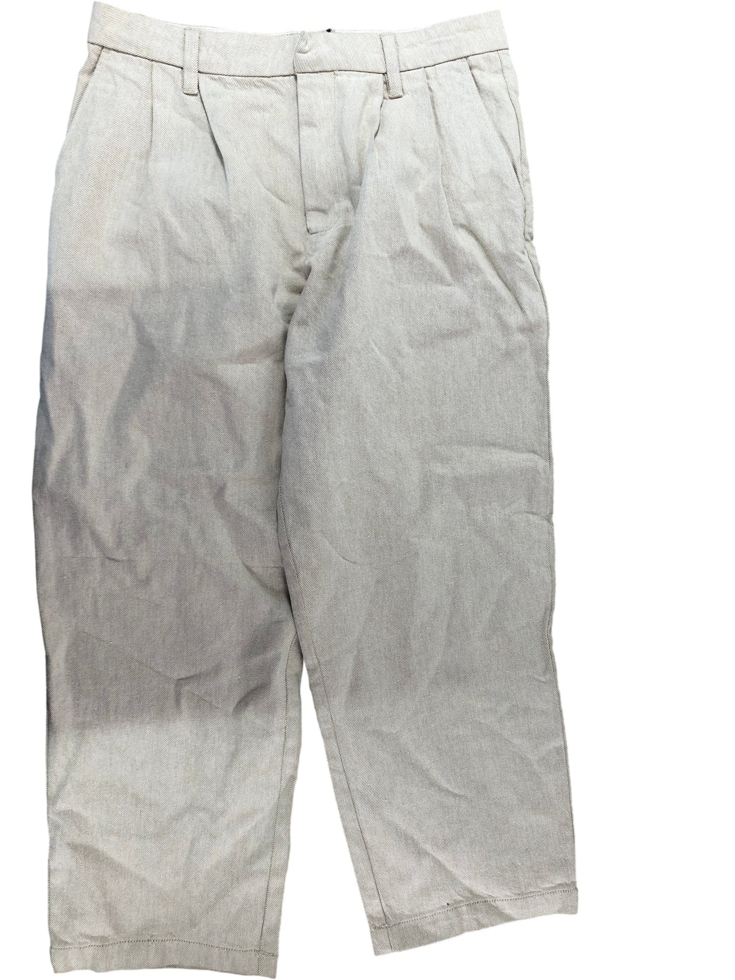 River Island High Waist Trousers UK12 Women's Beige Lightweight Tailored Fit