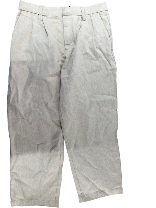 River Island High Waist Trousers UK12 Women's Beige Lightweight Tailored Fit