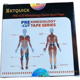 KTQUICK Pre-Cut Kinesiology Tape 12 Pieces Sports Injury Support Black