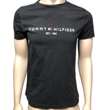 Tommy Hilfiger Black T-Shirt Men's M Organic Cotton Classic Fit Established 1985