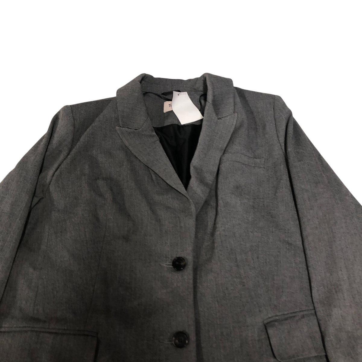Women's Blazer Grey Tailored Fit Button Up Jacket UK18