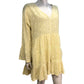 River Island Poolside Women's Yellow Broderie Anglaise Mini Dress Large/ UK16