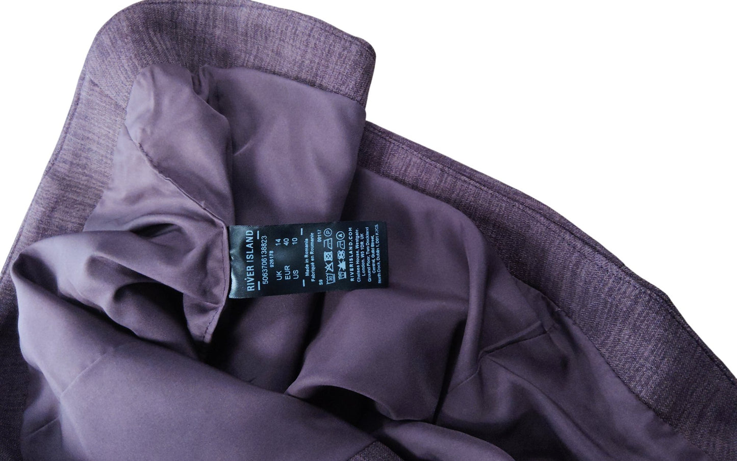 River Island Vintage Style Cropped Vest UK14 Women's Button Detail Plum