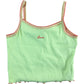 River Island Girls Crop Top Size 11-12 Years Bright Lime Love Embroidery