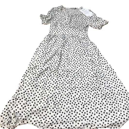 Baukjen Polka Dot Midi Dress UK12 Women's Short Sleeve Viscose