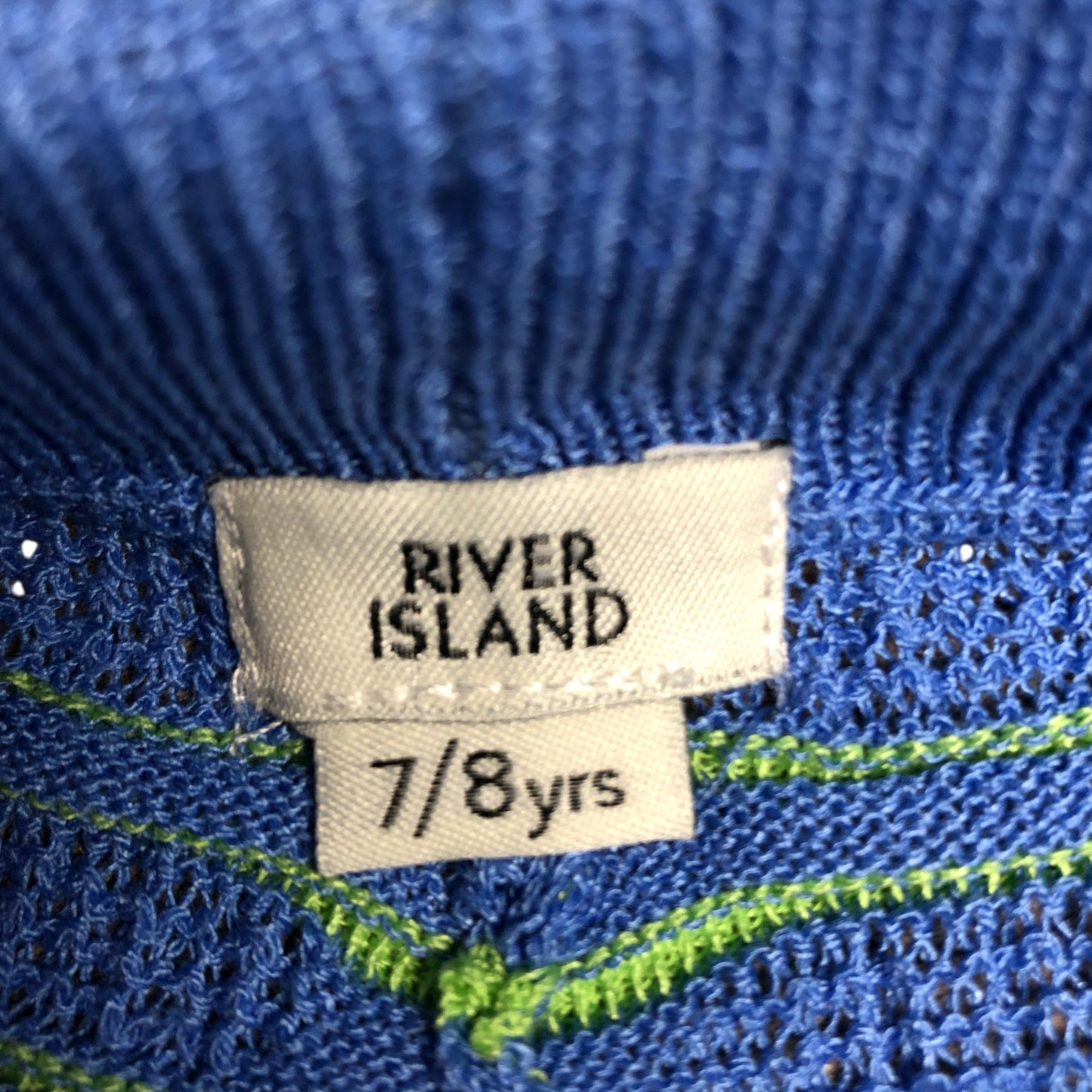River Island 7 8 Years Kids Shorts Blue Green Wave Pattern Design Style