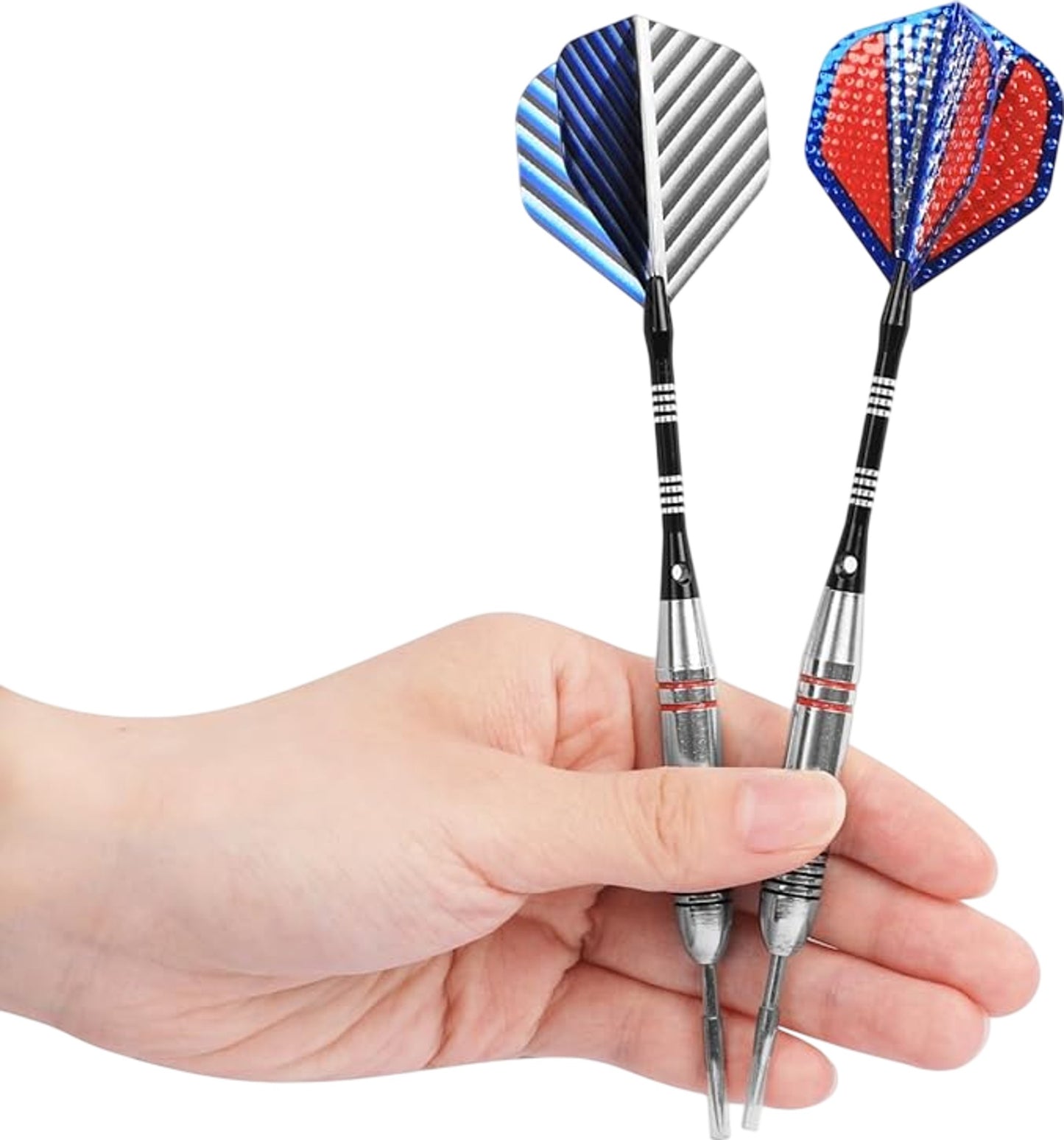 FUZWOL Steel Tip Darts Set Aluminium Foil Flights Stainless Steel Barrels 3 Pack